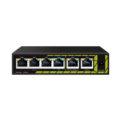 Billede af PoE Extender Switch 4EP+2EP 6 Ports 100Mbps IEEE 802.3 af/at/bt