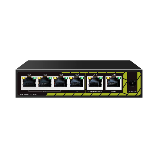 Billede af PoE Extender Switch 4EP+2EP 6 Ports 100Mbps IEEE 802.3 af/at/bt