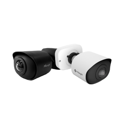Billede af Milesight AI Mini-bullet panorama IP-kamera, 8.0MP, 1,64mm, FOV 180°, 30m IR, IP67/IK10, NDAA, hvid