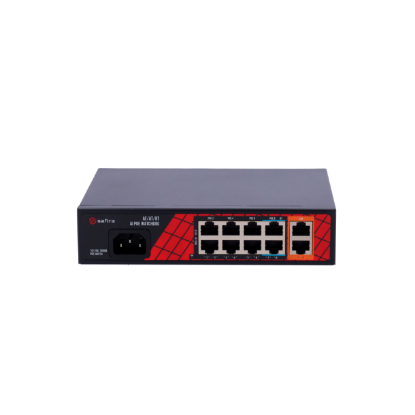 Billede af Safire PoE Switch 120W, 6x 30W PoE (100Mbps) & 2x 60W PoE (100Mbps) & 2x Uplink (1000Mbps), WatchDog