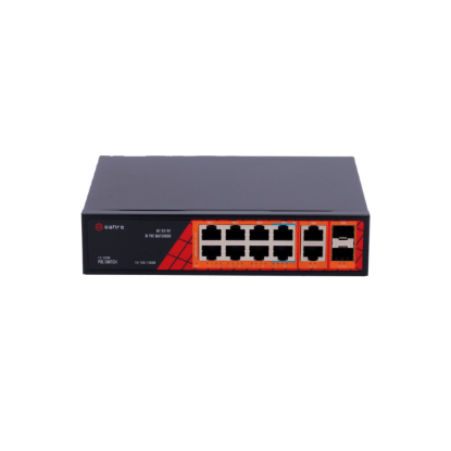 Billede af Safire PoE gigabit Switch 120W, 6x 30W PoE & 2x 60W PoE & 2x SFP Link & 2x Uplink, PoE WatchDog