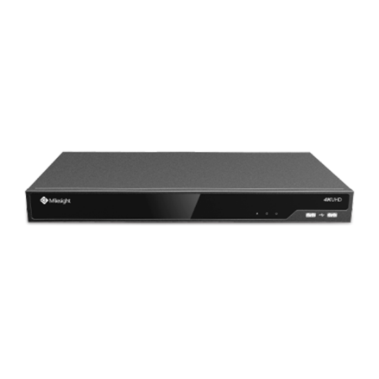 Billede af Milesight NVR, 16 kanaler, 16 x PoE, 1 x LAN, 160mbit, 2 x HDD , I/O, ANPR.