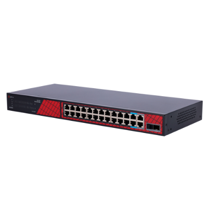 Billede af Safire PoE Switch 300W, 22x 30W PoE & 2x 60W HiPoE  & 2x Gigabit Uplink & 2x SFP, WatchDog
