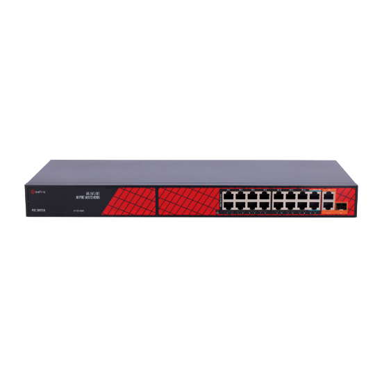 Billede af Safire PoE Switch 300W, 14x 30W PoE & 2x 60W Gigabit PoE & 2x Gigabit Uplink, WatchDog