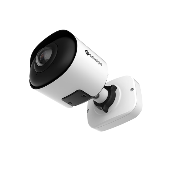 Billede af Milesight AI Mini-bullet panorama IP-kamera, 8.0MP, 1,64mm, FOV 180°, 30m IR, IP67/IK10, NDAA, hvid