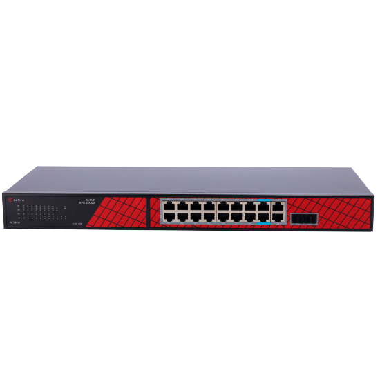 Billede af Safire PoE Switch Gigabit 240W, 14x 30W PoE+  & 2x 60W PoE  & 2x Uplink & 2x SFP, WatchDog